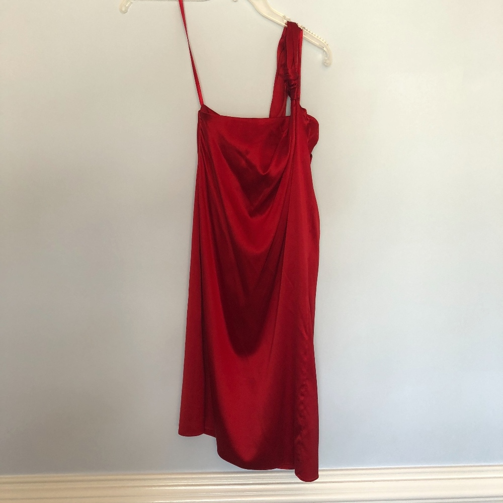 Banana Republic one shoulder sexy red dress